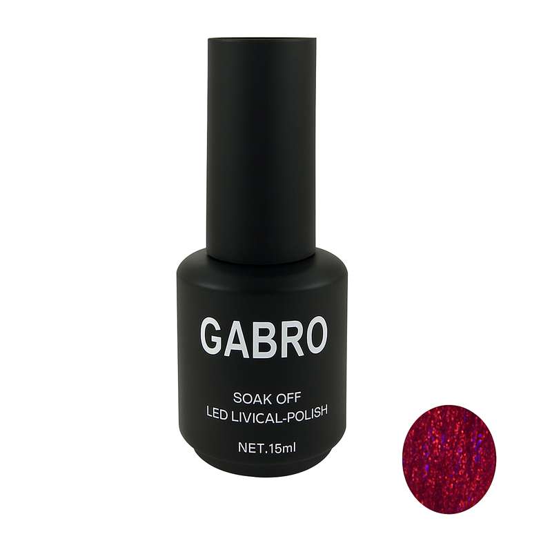 لاک ژل اکلیلی ناخن گبرو مدل 15M شماره 82 رنگ قرمز بنفش