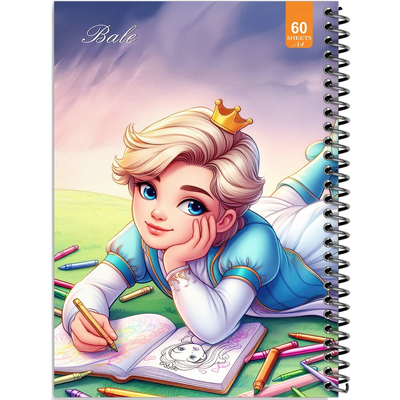 دفتر نقاشی 60 برگ انتشارات بله طرح فانتزی پسر نقاش کد A4-O85