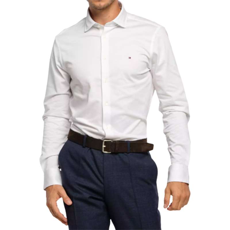 پیراهن آستین بلند مردانه تامی هیلفیگر مدل CL SOLID JERSEY SLIM SHIRT