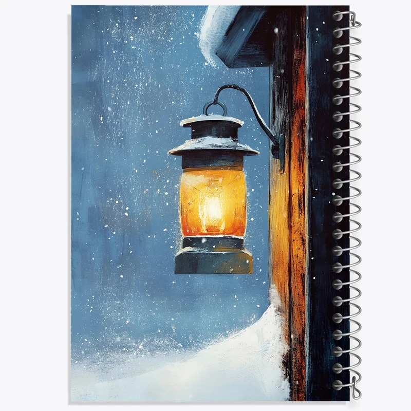 دفتر مشق 100 برگ خندالو طرح فانوس و برف کد F8281