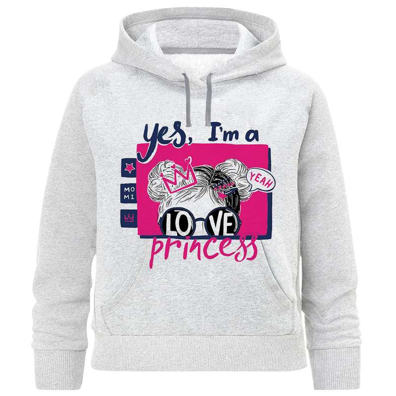 هودی دخترانه مدل دختر عینک A243 LOVE