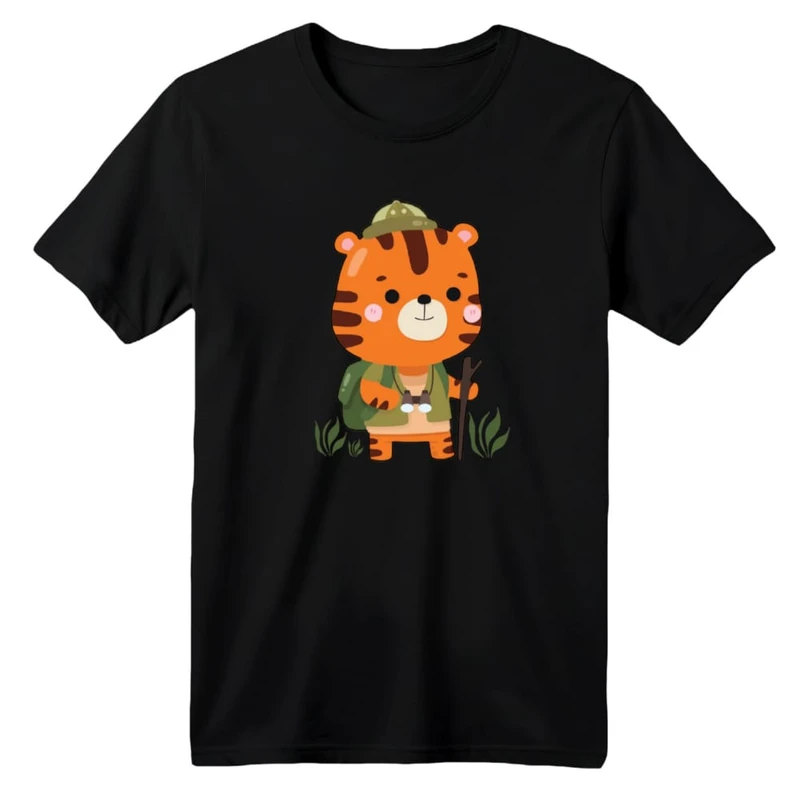 تی شرت آستین کوتاه بچگانه مدل ببر کد ۱۵