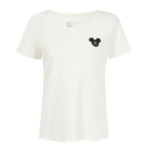 تی شرت آستین کوتاه زنانه جوتی جینز مدل یقه گرد کد 1551233 رنگ شیری