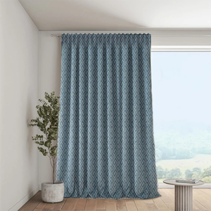 پرده تیکو دکو مدل  دوخت ساده ساتن ژاکارت ابریشم کد greek key سایز 280x300 سانتی‌متر