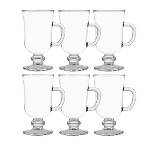 لیوان لیمون مدل پایه دار شیشه ای مجموعه 6 عددی