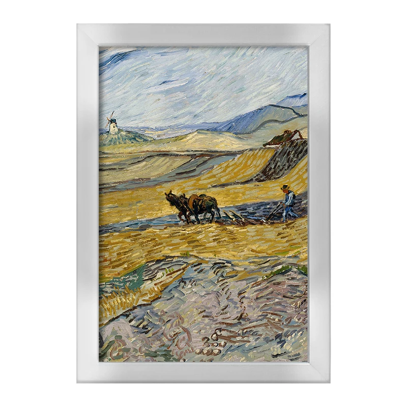 تابلو خندالو طرح شخم زدن مزرعه ونسان ونگوگ (Van Gogh) کد 36789