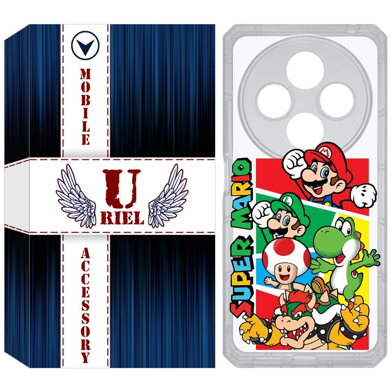 کاور یوریل مدل Clear کد 76 طرح ماریو مناسب برای گوشی موبایل شیائومی Redmi 14C / Poco C75