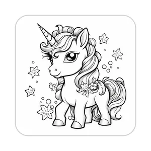 زیر لیوانی کاکتی طرح اسب تک شاخ و یونیکورن مدل mp31987