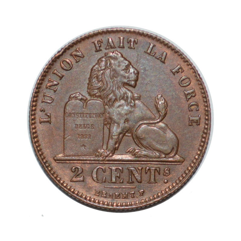 سکه تزیینی طرح کشور بلژیک مدل 2 سنتیم 1860 میلادی 
