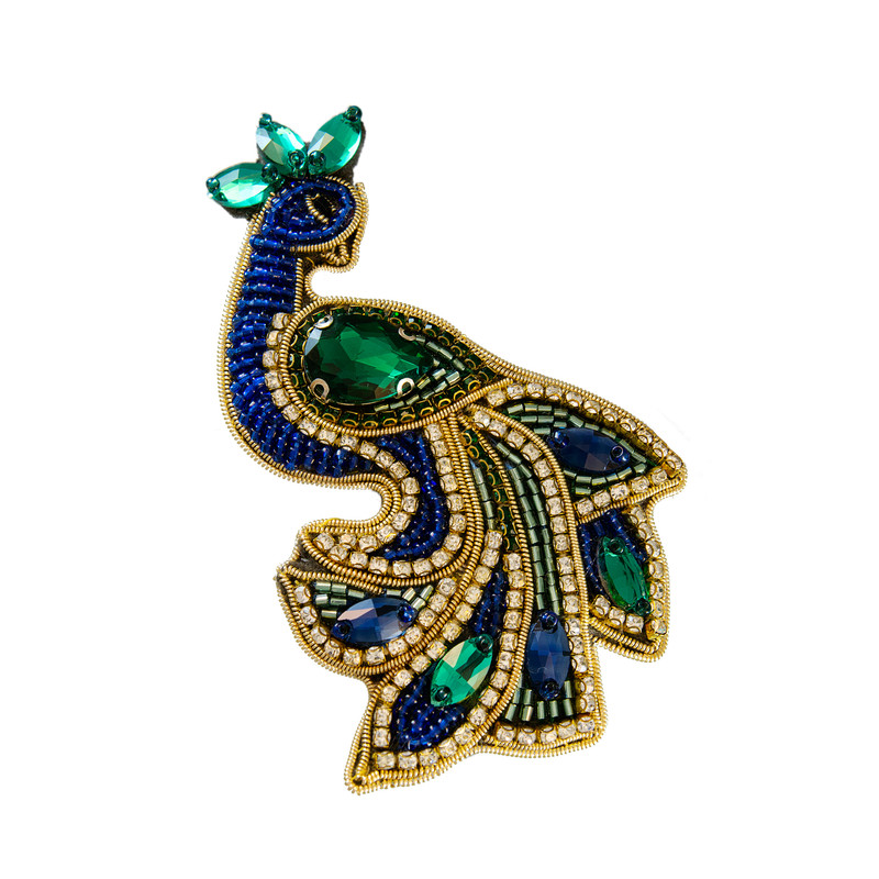 سنجاق سینه زنانه مایا مد طرح طاووس کد S210