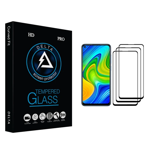 محافظ صفحه نمایش دلتا مدل HD مناسب برای گوشی موبایل شیائومی Redmi Note 9 بسته سه عددی