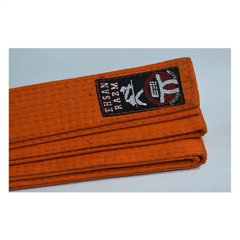 کمربند کاراته احسان رزم مدل ضخیم رنگ نارنجی