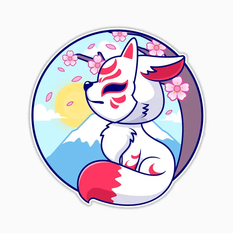 استیکر لپ تاپ و موبایل بووم طرح روباه کیوت کد MR63