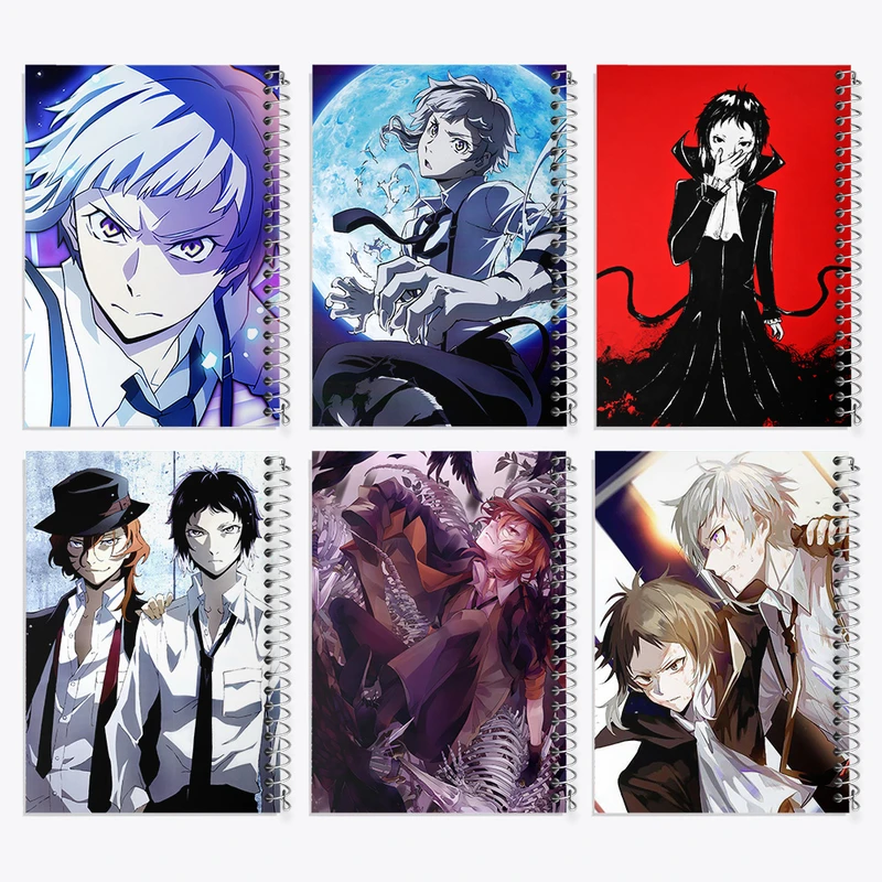 دفتر مشق 50 برگ خندالو طرح انیمه سگ های ولگرد بانگو کد 638 مجموعه 6 عددی