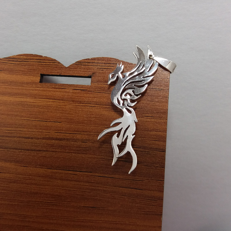 آویز گردنبند نقره مدل سیمرغ