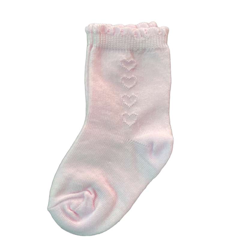 جوراب ساق کوتاه دخترانه سانتاگوستینو مدل قلبی 368368 رنگ صورتی