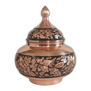 قندان مسی مدل تراش الماس