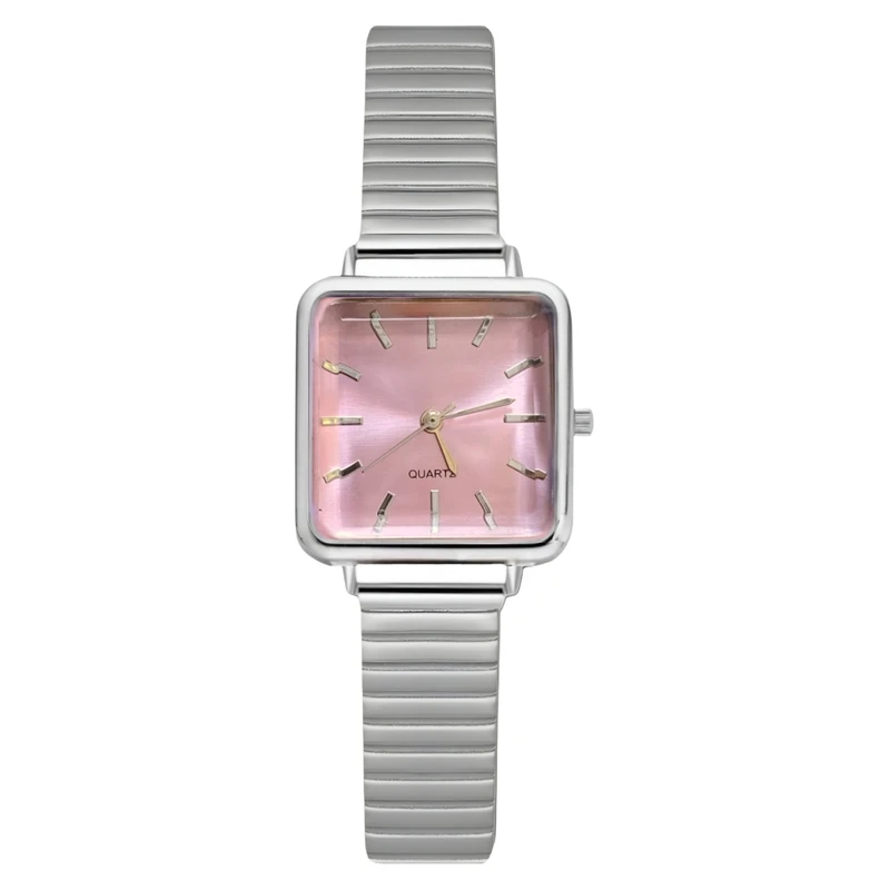 ساعت مچی عقربه‌ای کوارتز زنانه مدل مینیمال بندنرم طرح کرکره ای کد Ro1