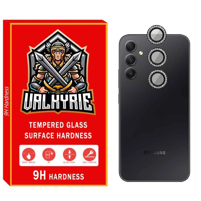 محافظ لنز دوربین والکری مدل رینگی نگین دار مناسب برای گوشی موبایل سامسونگ Galaxy A24 4G