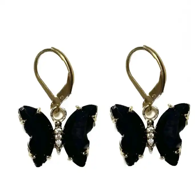 گوشواره زنانه مدل پروانه کریستالی