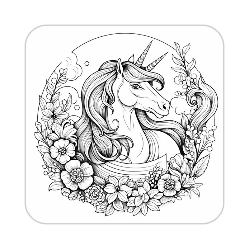 زیر لیوانی کاکتی طرح اسب تک شاخ و یونیکورن مدل mp32559