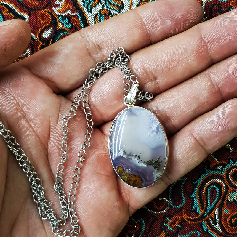 آویز گردنبند نقره زنانه سلین کالا مدل عقیق شجر ce-shaj16