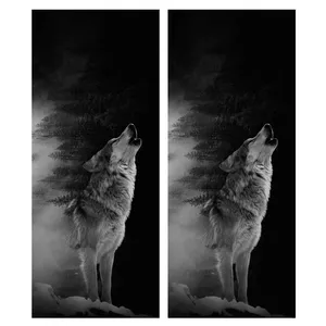 برچسب ستون خودرو طرح گرگ کد BS055 بسته دو عددی