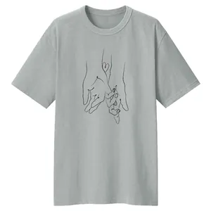 تی شرت لانگ آستین کوتاه زنانه مدل دست در دست کد LL41 رنگ طوسی