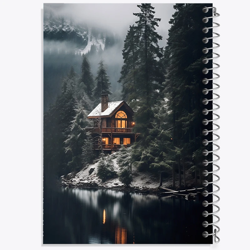 دفتر ژورنال نویسی 50 برگ خندالو مدل نقطه ای طرح منظره ی برفی کد F7345