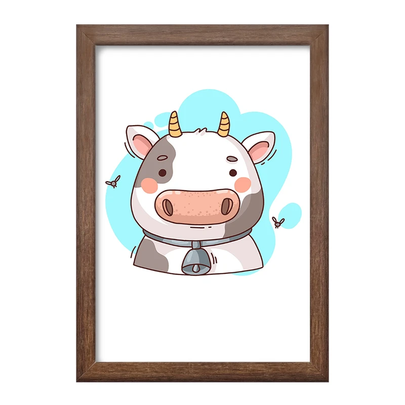 تابلو خندالو طرح گاو حیوانات بامزه کد 37178