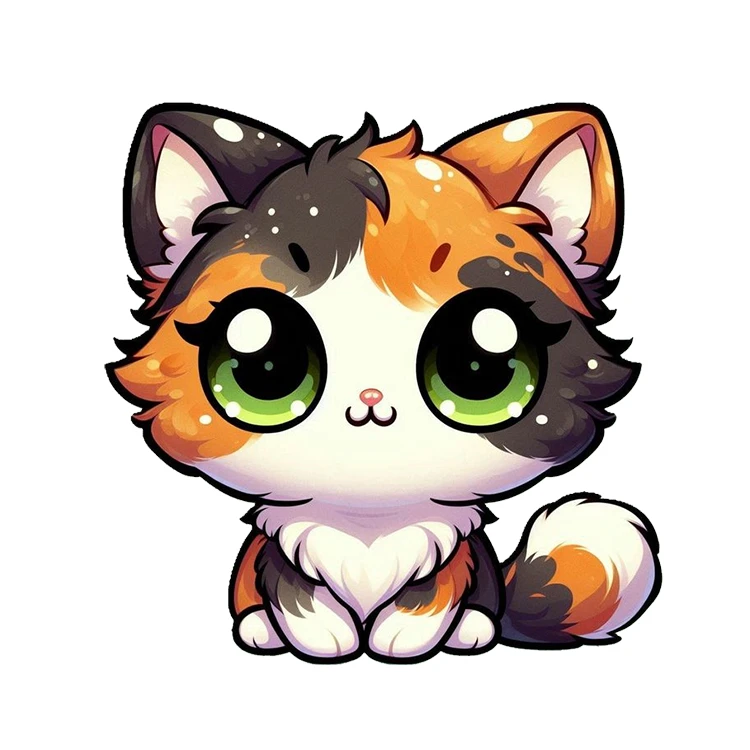 استیکر پارچه و لباس پاد آفرین مدل گربه کیوت فانتزی بامزه کد S2675