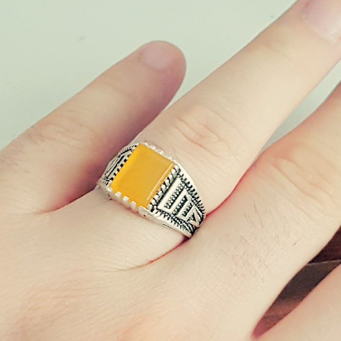 انگشتر نقره مردانه مدل شرف الشمس کد P9800