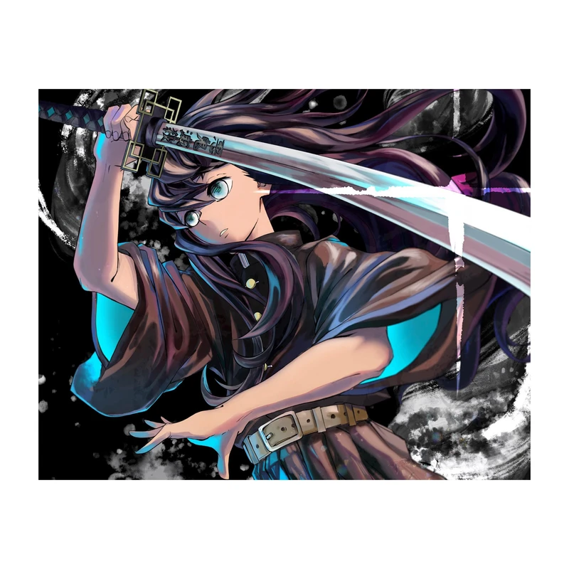 استیکر لپ تاپ و موبایل مدل انیمه طرح شیطان کش مویچیرو توکیتو demon slayer Muichiro Tokito کد 386