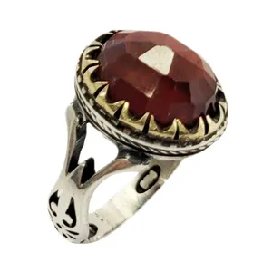 انگشتر نقره مردانه مدل گارنت کد 45017