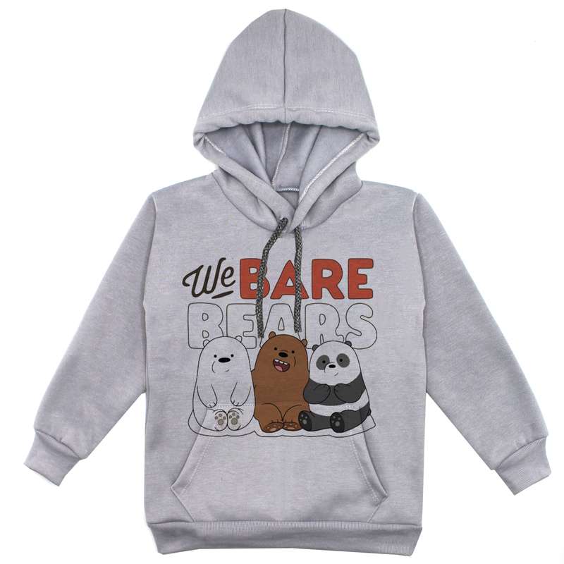 هودی پسرانه مدل سه خرس F20 رنگ طوسی