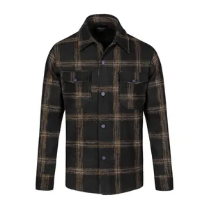 پیراهن آستین بلند مردانه کروم مدل دو جیب پشمی کد 2220161