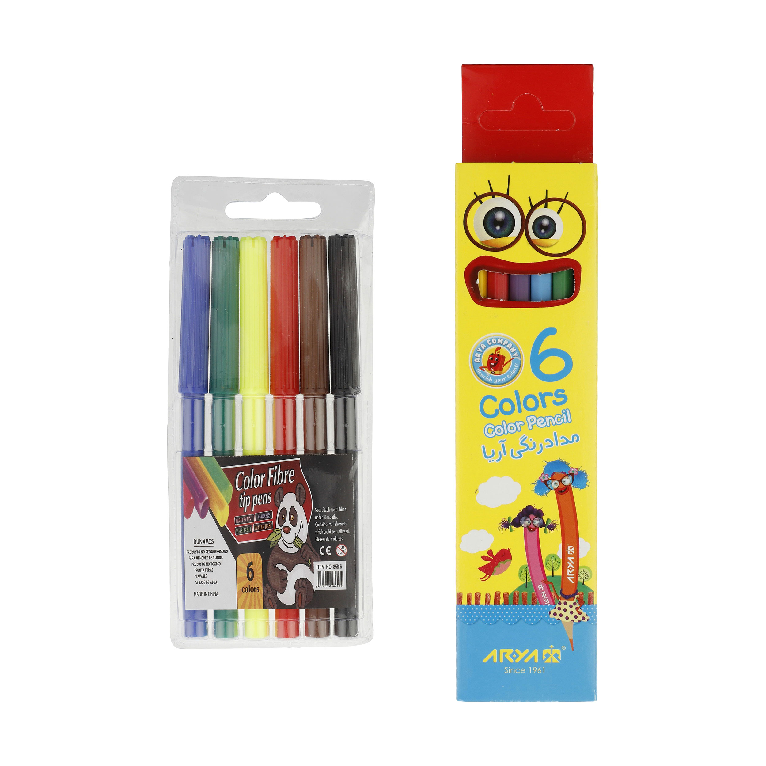 نکته خرید - قیمت روز مداد رنگی 6 رنگ آریا کد 3011 به همراه ماژیک رنگ آمیزی خرید