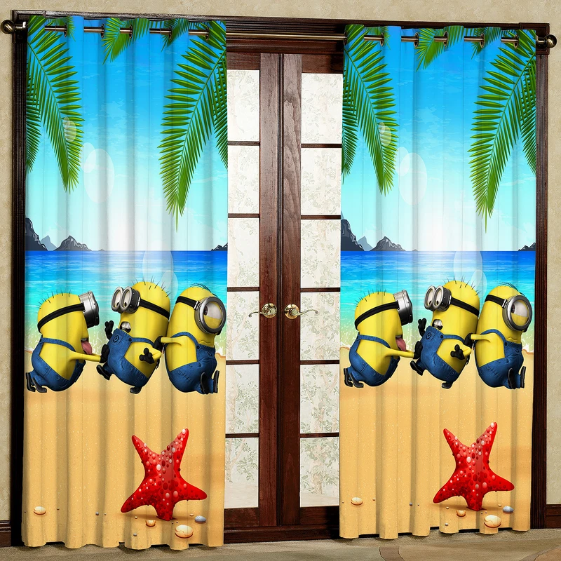 پرده مدل مینیون مخمل پانچی کد 4526 سایز 200x140 سانتی متر