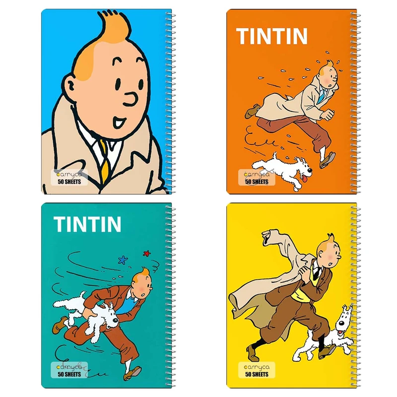 دفتر نقاشي 50 برگ کارنيکا طرح ماجراهای تن‌تن tin tin کد 87505 مجموعه 4 عددی