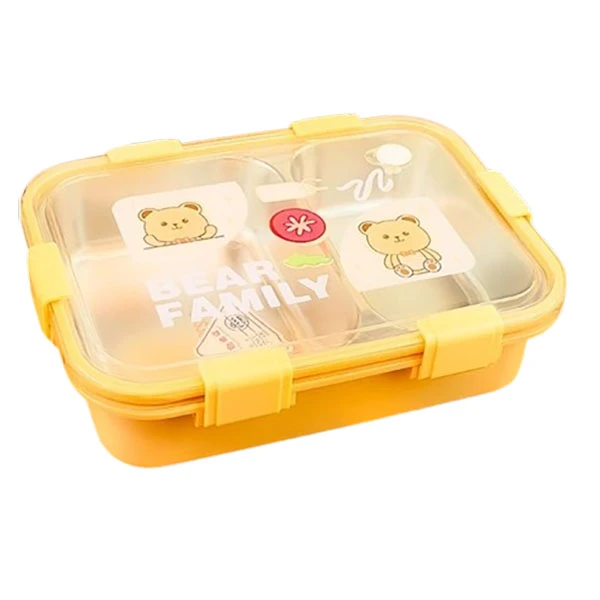 ظرف نگهدارنده غذا کودک مدل خرسی استیل کد 304 بست دار