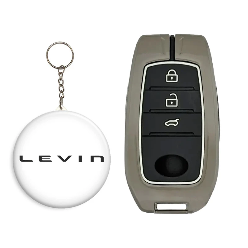 کاور ریموت و سوئیچ خودرو کالانیکس مدل COV-LEVIN02-10636 طرح فلزی مناسب برای تویوتا لوین به همراه جاسوئیچی