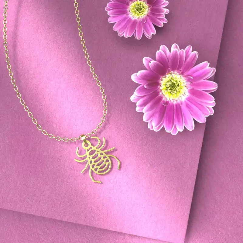 گردنبند طلا 18 عیار زنانه مدوپد مدل حشره کد B3-1-1268