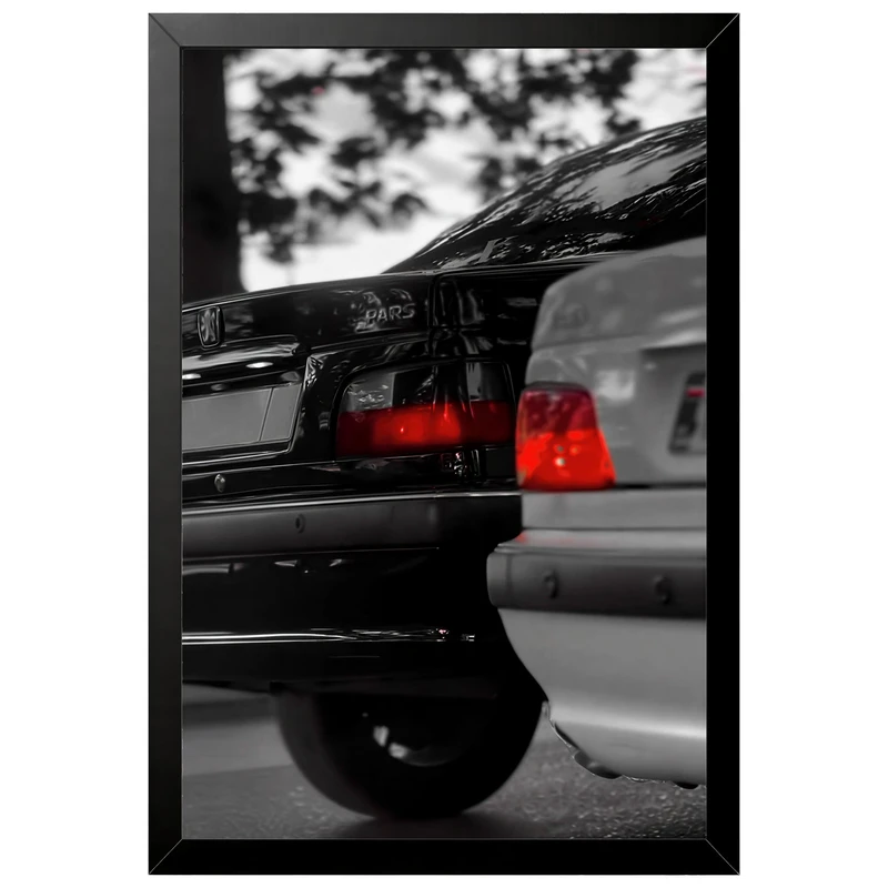 تابلو بکلیت طرح ماشین و خودرو پژو پارس (پرشیا) مدل B-po2125 فریم مشکی