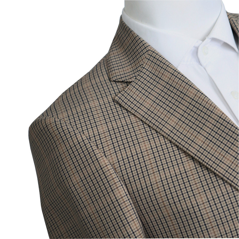 کت تک مردانه مدل یقه انگلیسی چهارخانه عالیجناب slim fit کد 21044.1