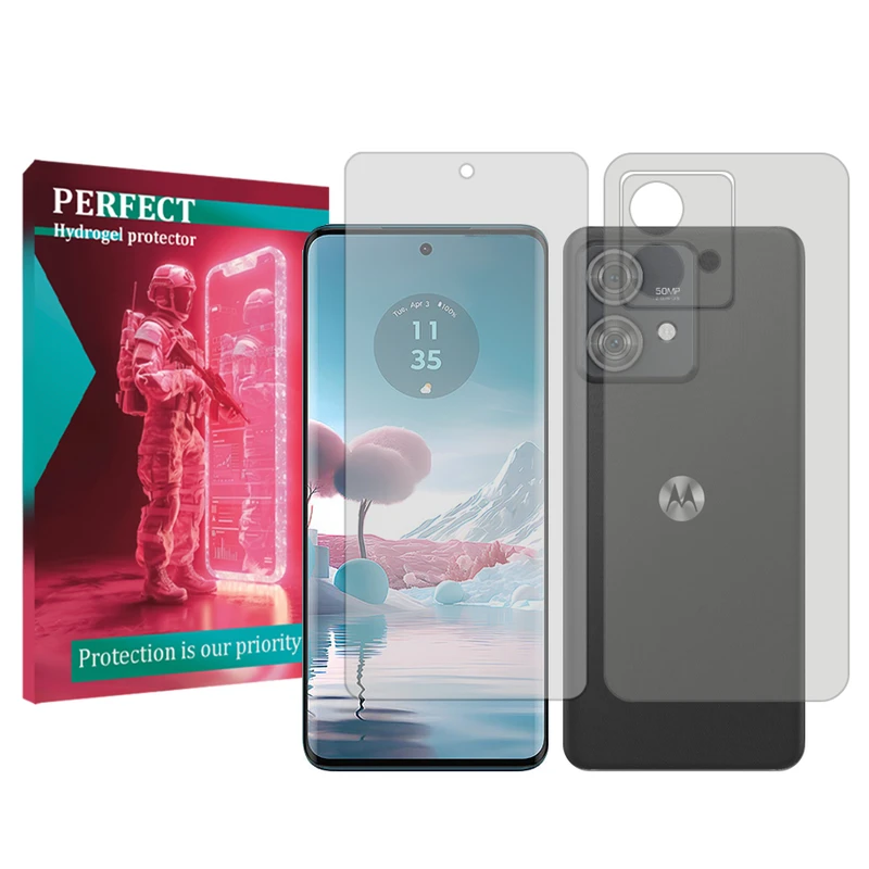 محافظ صفحه نمایش شفاف پرفکت مناسب برای گوشی موبایل موتورولا Edge 40 Neo به همراه محافظ پشت گوشی