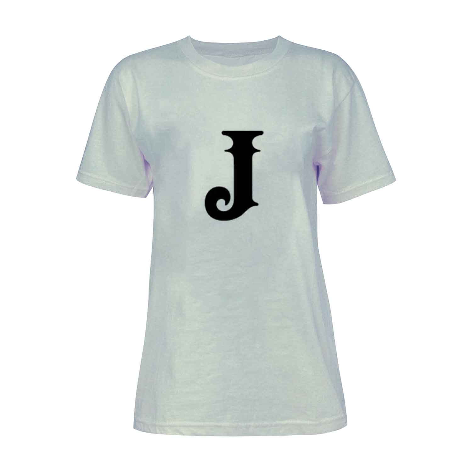 تی شرت آستین کوتاه زنانه مدل حرف J کد L228 رنگ طوسی