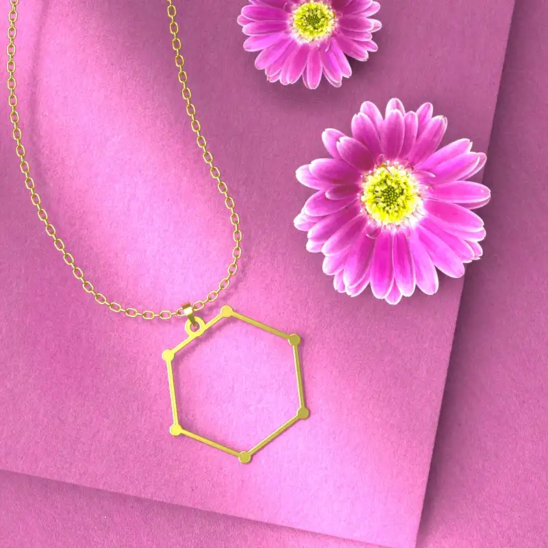 گردنبند طلا 18 عیار زنانه مدوپد مدل هندسی کد F3-1-1248