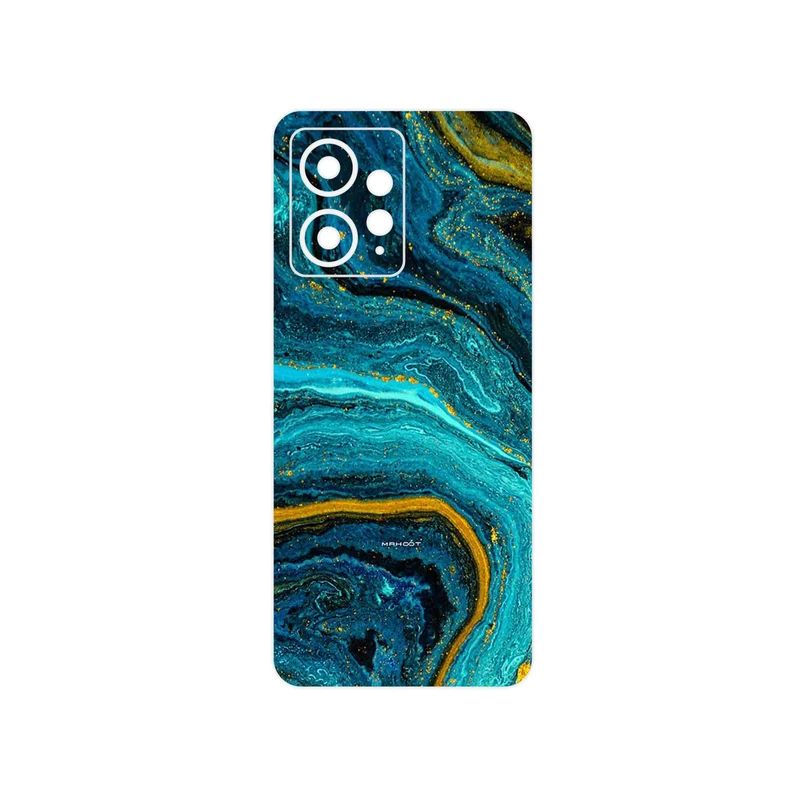 برچسب پوششی ماهوت مدل Turquoise marblewith golden streaks مناسب برای گوشی موبایل شیائومی Redmi Note 12 4G