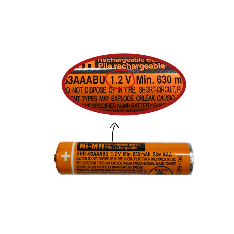 باتری تلفن بی سیم پاناسونیک مدل HHR-63AAABU کد 1.2V بسته 6 عددی
