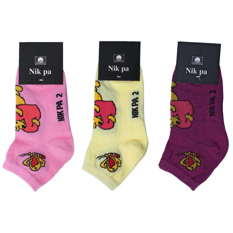 جوراب دخترانه نیک پا کد GP-B بسته 3 عددی